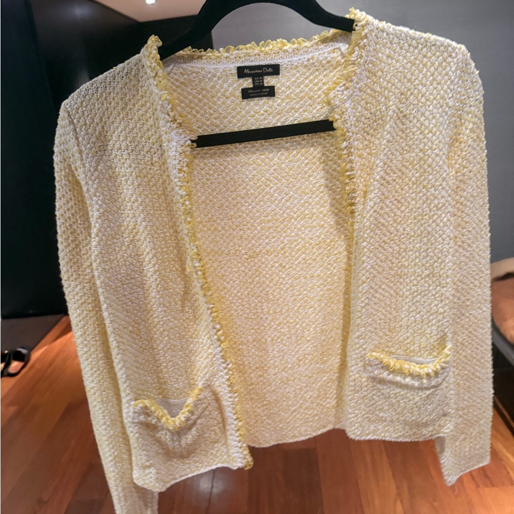 Yellow tweed cardigan